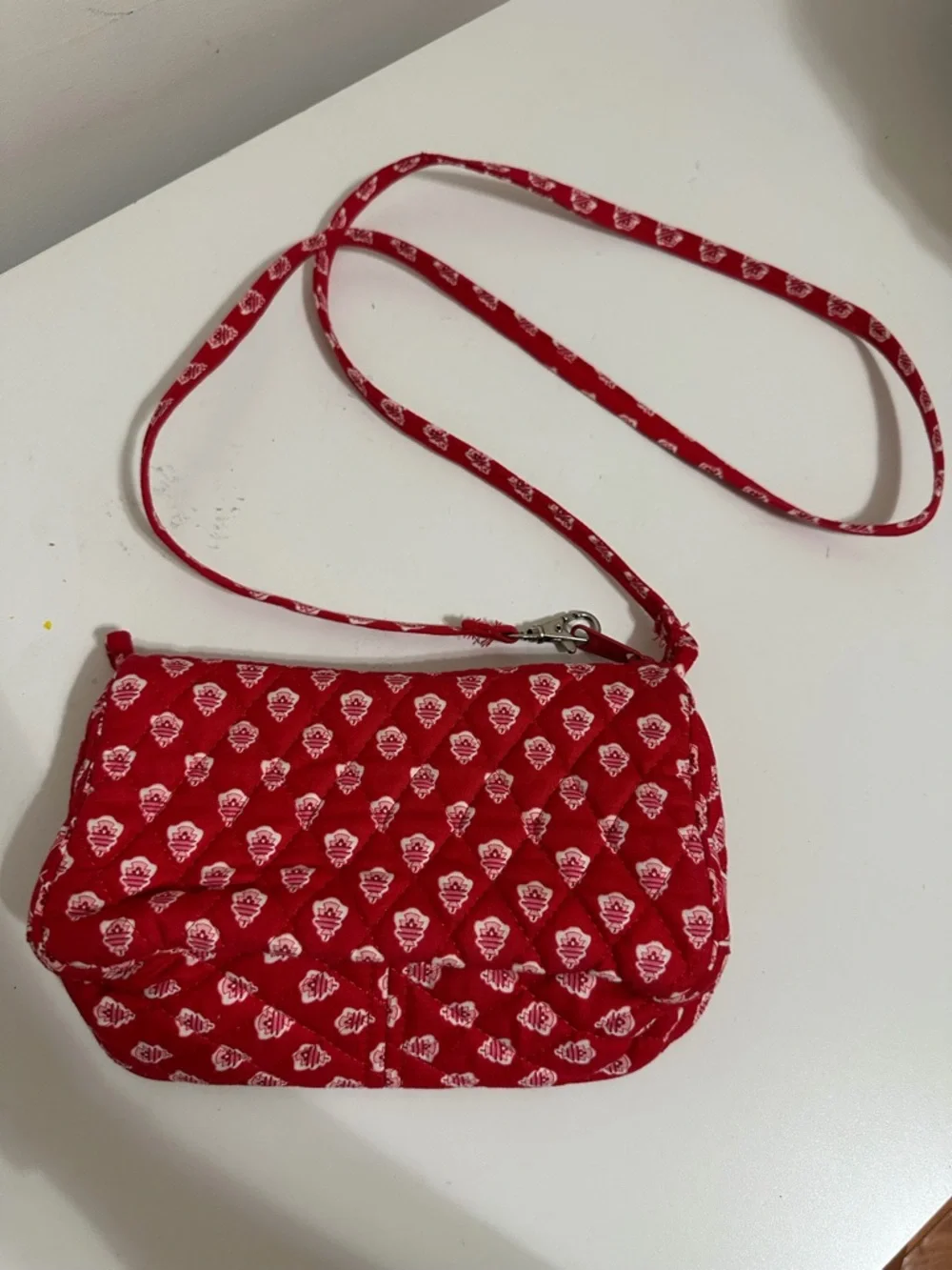 Vera Bradley small quilted crossbody bag in the retired Nantucket Red pattern